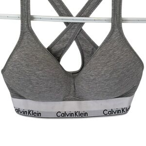 Calvin Klein Gray Heather Bralette Size M Cotton Blend Comfort Bra